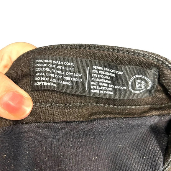 Blanqi Denim‎ Maternity Belly Support Skinny Jeans Black Knee Slit Wash Size 2 - Picture 9 of 9